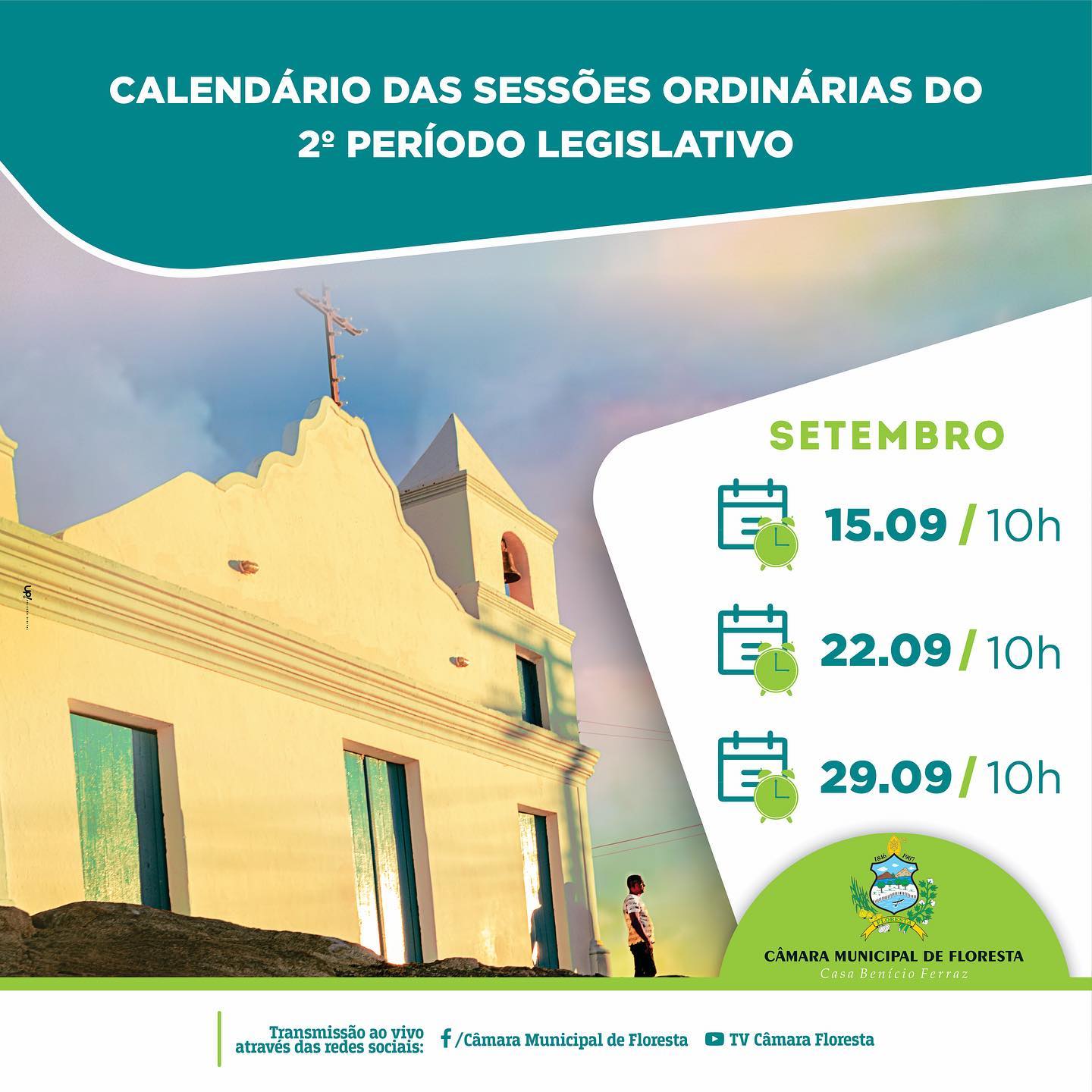 Calendário das Sessões Ordinárias do 2º Período Legislativo