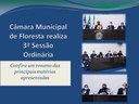 Câmara Municipal de Floresta realiza 3ª Sessão Ordinária