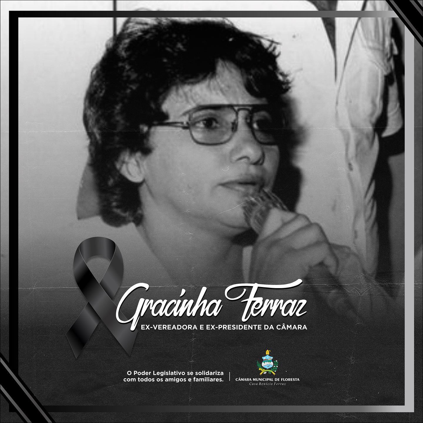 Nota de pesar pelo falecimento da ex-vereadora e ex-presidente da Câmara, Gracinha Ferraz