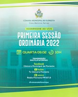 PRIMEIRA SESSÃO ORDINÁRIA DE 2022 ACONTECERÁ AMANHÃ 